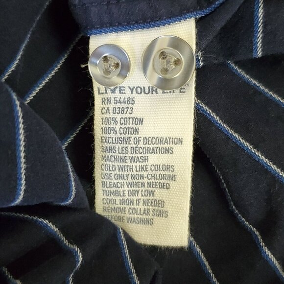 American Eagle Mens Blue & White Striped Shirt XL Button Down Premium Vtg Fit - Picture 4 of 10